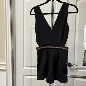 GUESS BY MARCIANO, SIZE 2, BLACK AND GOLD CHAINLINK ROMPER